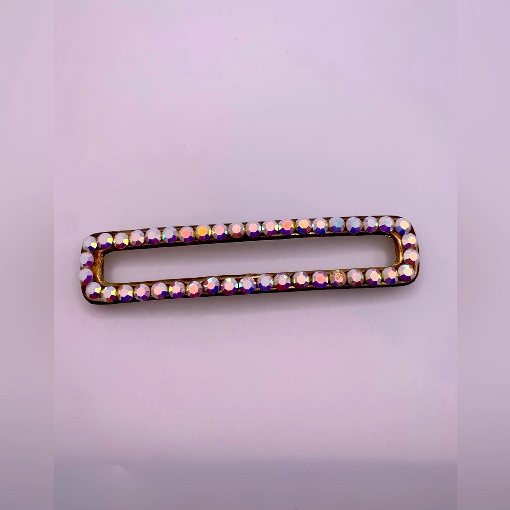 Vintage Iridescent Rhinestone Belt Buckle - Picture 2 of 4
